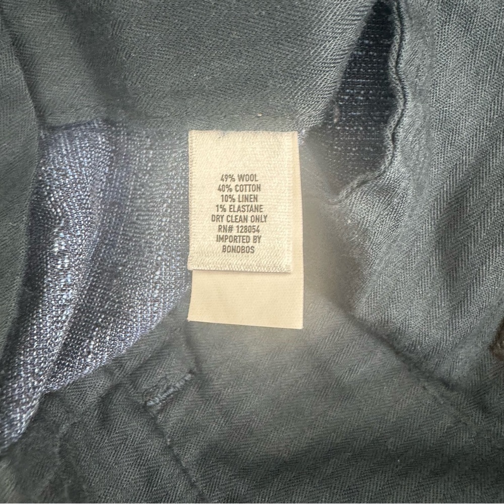 Bonobos Mens Italian Stretch Wool Dress Pants Blue Slacks 36x32 - Picture 6 of 11